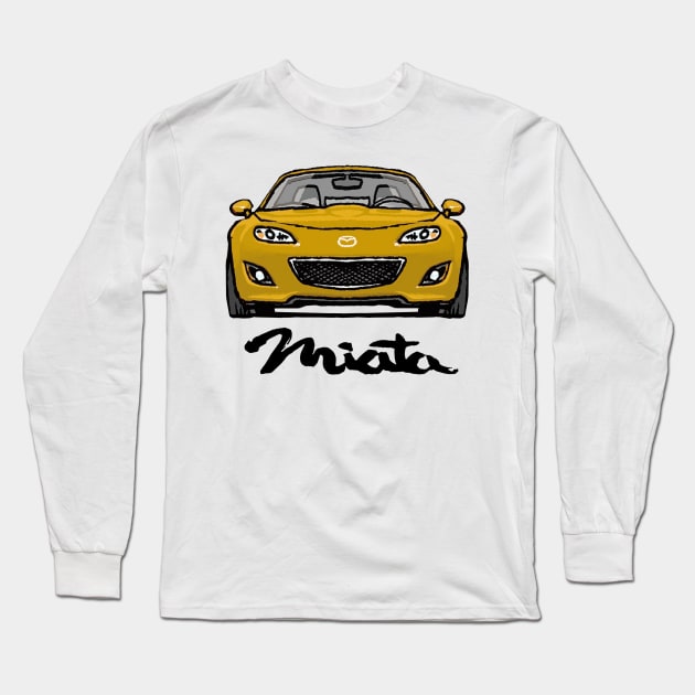 Mazda Mx5 Miata NC2 Yellow Long Sleeve T-Shirt by Woreth